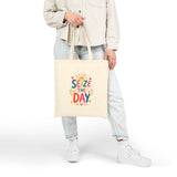 Seize The Day Tote Bag — Ancient Wisdom Quote Canvas Bag — Colorful Philosophy Gift — Product view — Photo 9