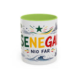 Senegal Soccer Coffee Mug — Soccer Fan Gift — Accent Color Ceramic 11oz 15oz Match Day Cup — Front view — Photo 15