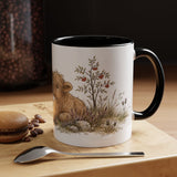Shaggy Highland Cow Calf Accent Mug | Watercolor Nature Coffee Cup | 11oz 15oz Farm Animal Gift — 11oz / Black — context-1