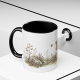 Shaggy Highland Cow Calf Accent Mug | Watercolor Nature Coffee Cup | 11oz 15oz Farm Animal Gift — 11oz / Black — context-2