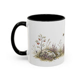 Shaggy Highland Cow Calf Accent Mug | Watercolor Nature Coffee Cup | 11oz 15oz Farm Animal Gift — 11oz / Black — left