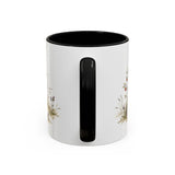 Shaggy Highland Cow Calf Accent Mug | Watercolor Nature Coffee Cup | 11oz 15oz Farm Animal Gift — 11oz / Black — back