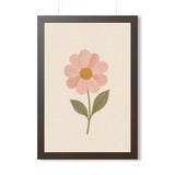 Single Pink Flower Framed Nursery Poster — Storybook Wall Art — Kids Room Decor — Black Walnut White Frame — 16x24 20x30 — Front view — Photo 4
