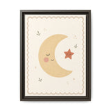 Sleepy Moon Framed Nursery Canvas, Storybook Kids Room Wall Art, 12x16 18x24 — Front view — Photo 3