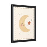 Sleepy Moon Framed Nursery Canvas, Storybook Kids Room Wall Art, 12x16 18x24 — Product view — Photo 7