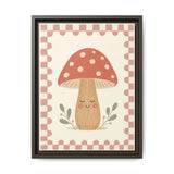 Sleepy Mushroom Framed Nursery Canvas, Storybook Kids Room Wall Art, 12x16 18x24 — Front view — Photo 3