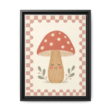 Sleepy Mushroom Framed Nursery Canvas, Storybook Kids Room Wall Art, 12x16 18x24 — Front view — Photo 1