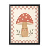 Sleepy Mushroom Framed Nursery Canvas, Storybook Kids Room Wall Art, 12x16 18x24 — Front view — Photo 2