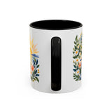 Small Steps Make Bright Days Mug, Botanical Inspirational Coffee Cup, Encouragement Gift, 11oz 15oz Accent Mug — 11oz / Black — back