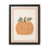 Smiling Pumpkin Framed Nursery Canvas, Storybook Kids Room Wall Art, 12x16 18x24 — Front view — Photo 3