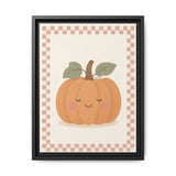 Smiling Pumpkin Framed Nursery Canvas, Storybook Kids Room Wall Art, 12x16 18x24 — Front view — Photo 1