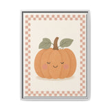 Smiling Pumpkin Framed Nursery Canvas, Storybook Kids Room Wall Art, 12x16 18x24 — Front view — Photo 6