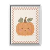 Smiling Pumpkin Framed Nursery Canvas, Storybook Kids Room Wall Art, 12x16 18x24 — Front view — Photo 4