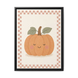 Smiling Pumpkin Framed Nursery Canvas, Storybook Kids Room Wall Art, 12x16 18x24 — Front view — Photo 2