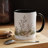 Soft Brown Rabbit Accent Mug | Watercolor Nature Coffee Cup | 11oz 15oz Farm Animal Gift — 11oz / Black — context-1