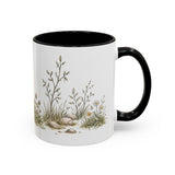 Soft Brown Rabbit Accent Mug | Watercolor Nature Coffee Cup | 11oz 15oz Farm Animal Gift — 11oz / Black — right