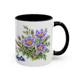 South Dakota State Bird and Flower Mug, Watercolor Botanical Coffee Cup, Nature Lover Gift, 11oz 15oz Accent Mug — 11oz / Black — right
