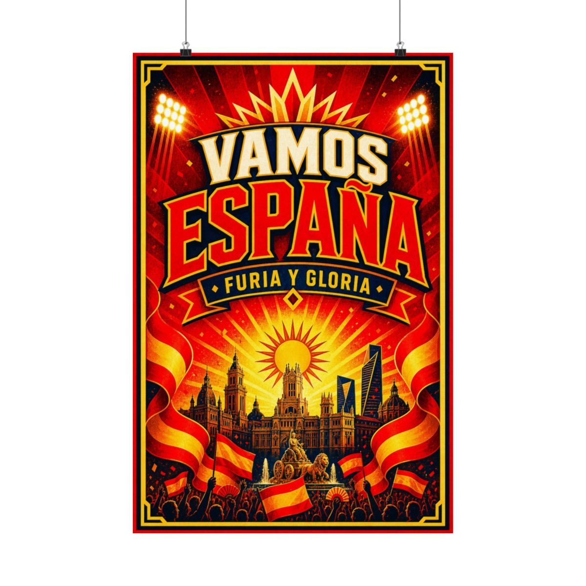 Spain Soccer Poster — Rally Fan Art Print — Soccer Wall Decor — Front view — Photo 1