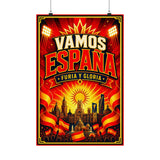 Spain Soccer Poster — Rally Fan Art Print — Soccer Wall Decor — Front view — Photo 6