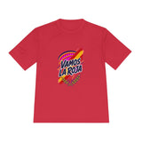 Spain Soccer T Shirt, Vamos La Roja Tee, World Football Fan Shirt, Moisture Wicking Sport Tee — Front view — Photo 7