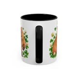 St. Patrick's Day Capybara Mug, Calm Clover, Cute Animal Lover Gift, Watercolor Ceramic Coffee Cup, 11oz 15oz — 11oz / Black — back