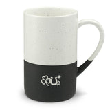 St. Patrick's Day Engraved Mug, St Patrick Shamrock Luck, 13oz Speckled Ceramic Coffee Cup, Holiday Gift — Front view — Photo 1