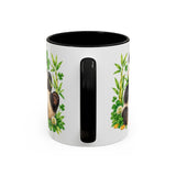 St. Patrick's Day Panda Mug, Bamboo Shamrocks, Cute Animal Lover Gift, Watercolor Ceramic Coffee Cup, 11oz 15oz — 11oz / Black — back