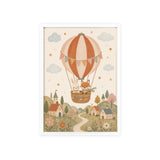 Storybook Hot Air Balloon Framed Nursery Poster, Storybook Kids Room Wall Art, A4 A3 Size — 6ad866e94a87cc6e1a0e5f3a_96266_80268_front