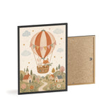 Storybook Hot Air Balloon Framed Nursery Poster, Storybook Kids Room Wall Art, A4 A3 Size — 6ad866e94a87cc6e1a0e5f3a_96250_80594_angle