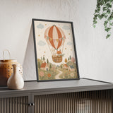Storybook Hot Air Balloon Framed Nursery Poster, Storybook Kids Room Wall Art, A4 A3 Size — 6ad866e94a87cc6e1a0e5f3a_96250_80963_context-1