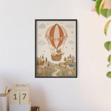 Storybook Hot Air Balloon Framed Nursery Poster, Storybook Kids Room Wall Art, A4 A3 Size — 6ad866e94a87cc6e1a0e5f3a_96250_81024_context-2