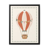 Striped Hot Air Balloon Framed Nursery Canvas, Storybook Kids Room Wall Art, 12x16 18x24 — 6ad866a72f6ce68f15020978_88294_103221_front
