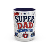 Super Dad My Hero Coffee Mug | Father's Day Gift for Dad | Accent Color Ceramic 11oz 15oz — 6ad8705b56e61d3ffc094f57_105885_102753_front