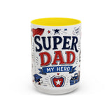 Super Dad My Hero Coffee Mug | Father's Day Gift for Dad | Accent Color Ceramic 11oz 15oz — 6ad8705b56e61d3ffc094f57_108912_102753_front