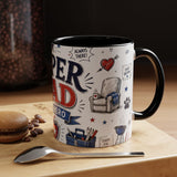 Super Dad My Hero Coffee Mug | Father's Day Gift for Dad | Accent Color Ceramic 11oz 15oz — 6ad8705b56e61d3ffc094f57_72180_102760_context-1