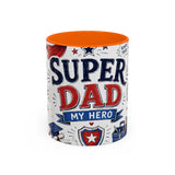 Super Dad My Hero Coffee Mug | Father's Day Gift for Dad | Accent Color Ceramic 11oz 15oz — 6ad8705b56e61d3ffc094f57_108906_102752_front