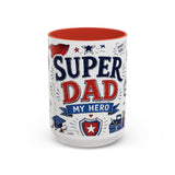 Super Dad My Hero Coffee Mug | Father's Day Gift for Dad | Accent Color Ceramic 11oz 15oz — 6ad8705b56e61d3ffc094f57_105887_102753_front