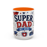 Super Dad My Hero Coffee Mug | Father's Day Gift for Dad | Accent Color Ceramic 11oz 15oz — 6ad8705b56e61d3ffc094f57_108910_102753_front