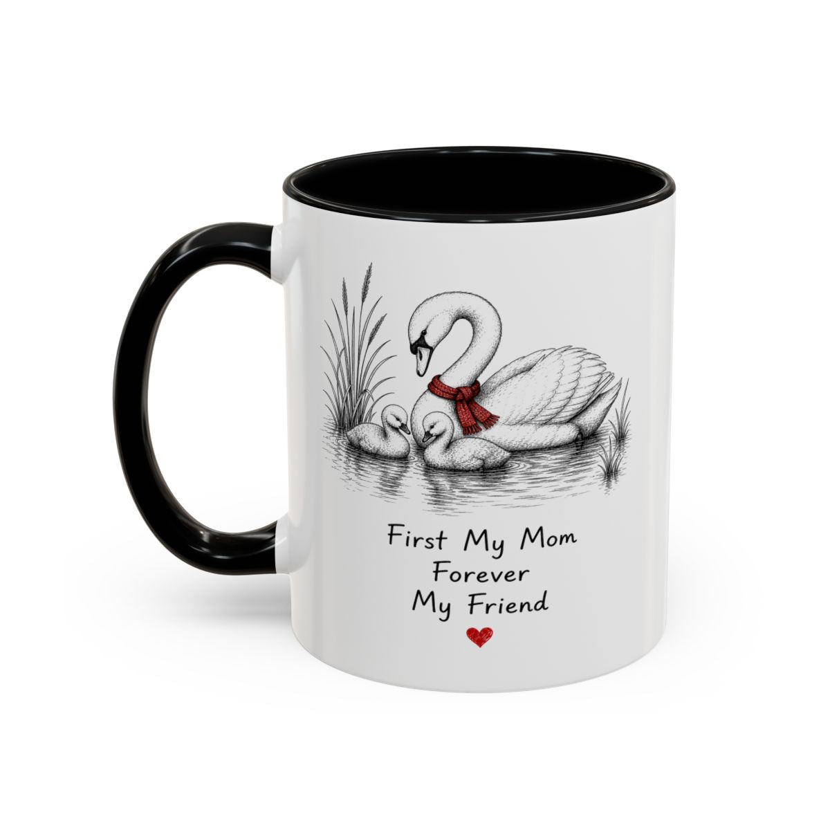 Swan Mom Coffee Mug — Forever My Friend — Mother's Day Gift — Left view — Photo 1