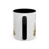 Tabby Kitten Accent Mug | Watercolor Nature Coffee Cup | 11oz 15oz Waterside Animal Gift — 11oz / Black — back