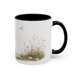 Tabby Kitten Accent Mug | Watercolor Nature Coffee Cup | 11oz 15oz Waterside Animal Gift — 11oz / Black — right