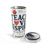 Teach Love Inspire 20oz Tumbler — Inspirational Teacher Gift — Insulated Stainless Steel Travel Cup — Product view — Photo 5