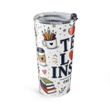 Teach Love Inspire 20oz Tumbler — Inspirational Teacher Gift — Insulated Stainless Steel Travel Cup — Left view — Photo 3
