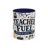 Teacher Fuel Coffee Mug | Powered by Coffee and Wine Funny Gift | Accent Color Ceramic 11oz 15oz — 6ad8702056e61d3ffc094ef3_72182_102752_front