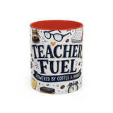 Teacher Fuel Coffee Mug | Powered by Coffee and Wine Funny Gift | Accent Color Ceramic 11oz 15oz — 6ad8702056e61d3ffc094ef3_72184_102752_front