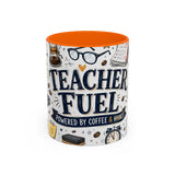 Teacher Fuel Coffee Mug | Powered by Coffee and Wine Funny Gift | Accent Color Ceramic 11oz 15oz — 6ad8702056e61d3ffc094ef3_108906_102752_front