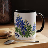 Texas State Bird and Flower Mug, Watercolor Botanical Coffee Cup, Nature Lover Gift, 11oz 15oz Accent Mug — 11oz / Black — context-1