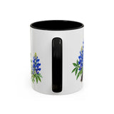 Texas State Bird and Flower Mug, Watercolor Botanical Coffee Cup, Nature Lover Gift, 11oz 15oz Accent Mug — 11oz / Black — back