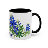 Texas State Bird and Flower Mug, Watercolor Botanical Coffee Cup, Nature Lover Gift, 11oz 15oz Accent Mug — 11oz / Black — right