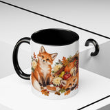 Thanksgiving Fox Mug, Grateful Gathering, Cute Animal Lover Gift, Watercolor Ceramic Coffee Cup, 11oz 15oz — 11oz / Black — context-2